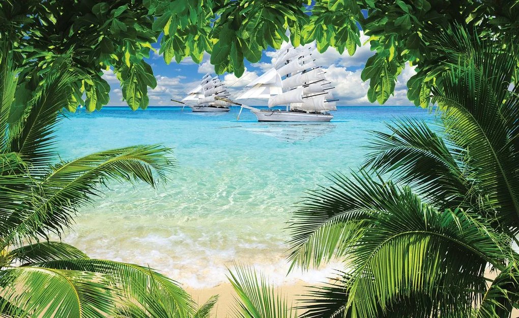 Fototapet - Corabie pe ocean (254x184 cm)