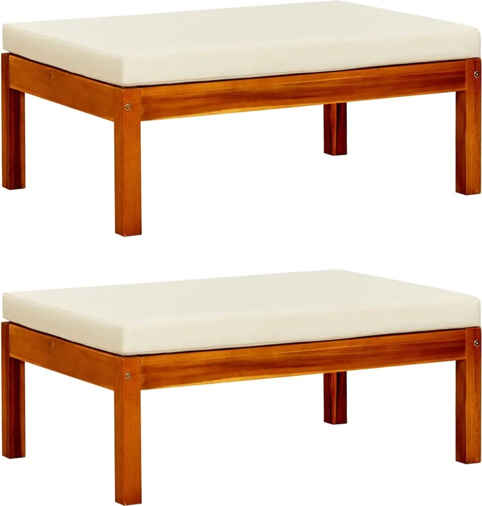 vidaXL Taburete de grădină, 2 buc., lemn masiv de acacia