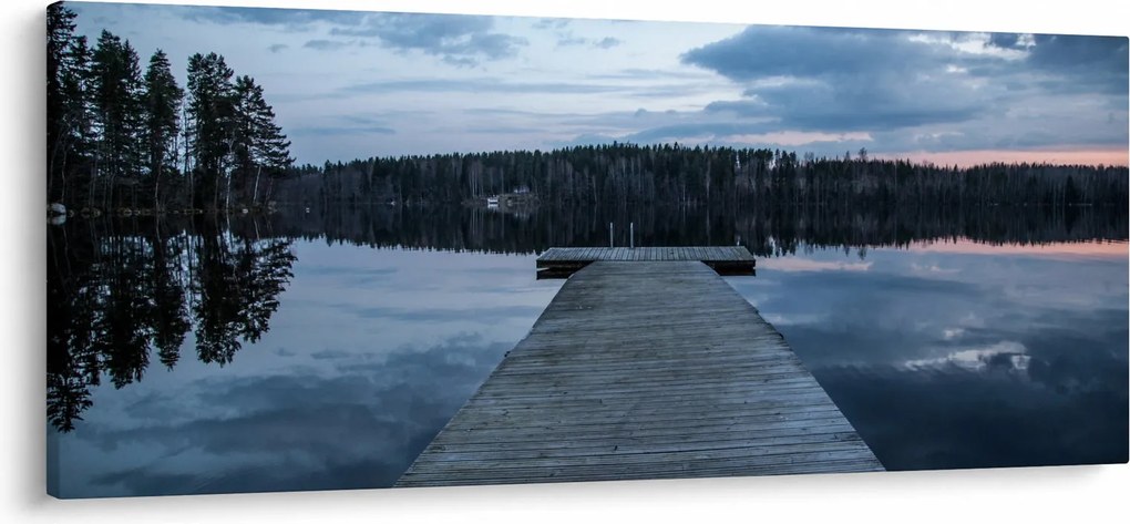 Tablou - Ponton de lemn, lac (120x50 cm)