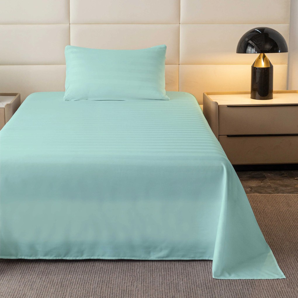 Cearsaf de hotel din microfibra 140x240 cm si husa pentru perna 50x70 cm JASMINE, mentol Inchidere: Fermoar
