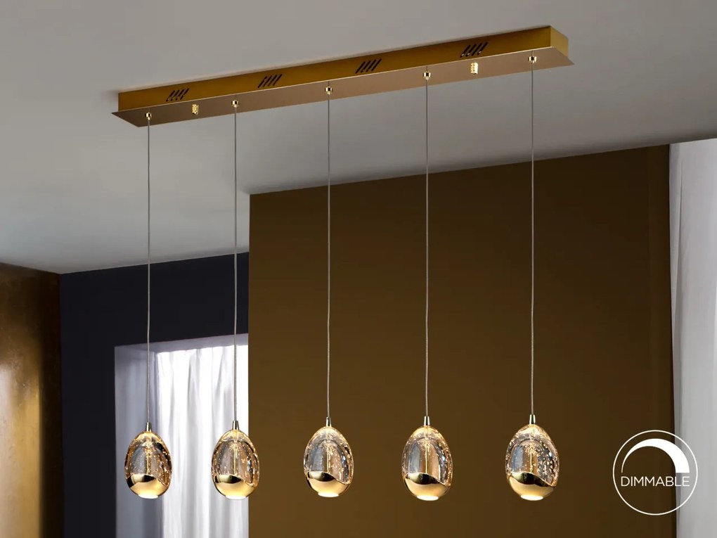LUSTRA CU 5 PENDULE LED, ROCIO auriu 783627