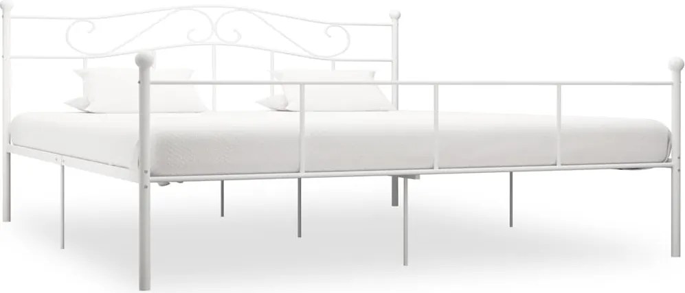 vidaXL Cadru de pat, alb, 180 x 200 cm, metal
