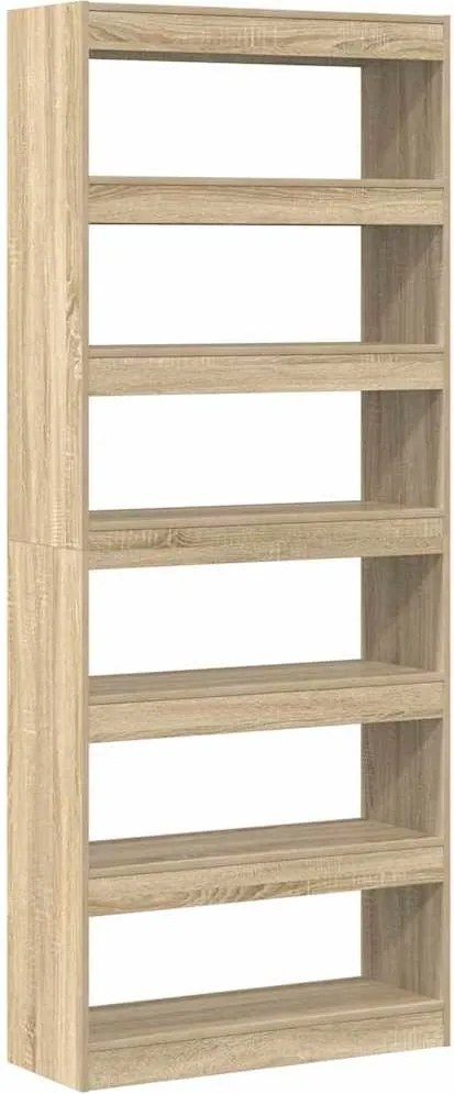 vidaXL Dulap pentru cărți Stejar Sonoma 80 x 30 x 198 cm Lemn compozit