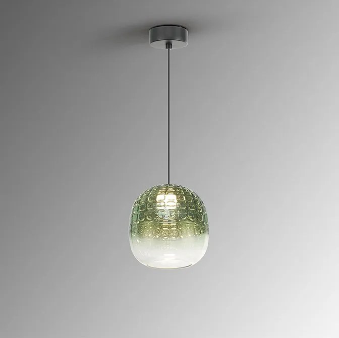 Lustra, Pendul LED modern sticla verde Mares 17cm