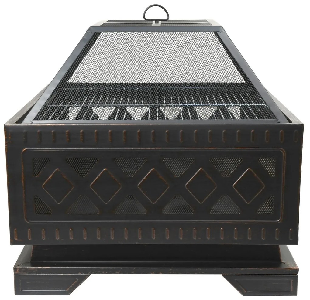 Șemineu cu capac pătrat Cattara 13009, 63,5 x 63,5x 62 cm