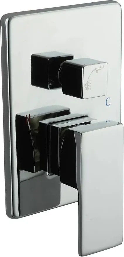 Baterie cada-dus incastrata Inter Ceramic crom lucios cu corp ingropat