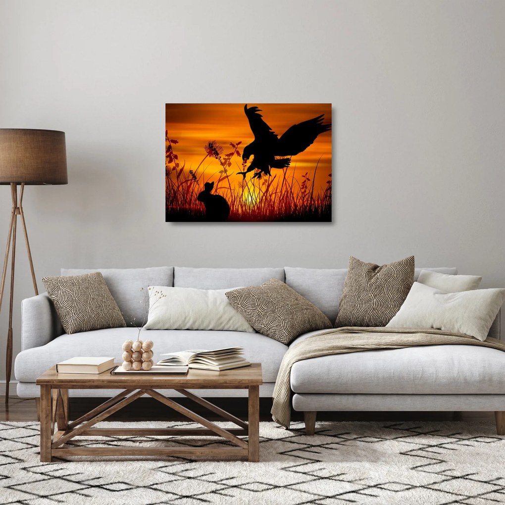 Tablou pe sticlă cu silueta prădătorului (70x50 cm)