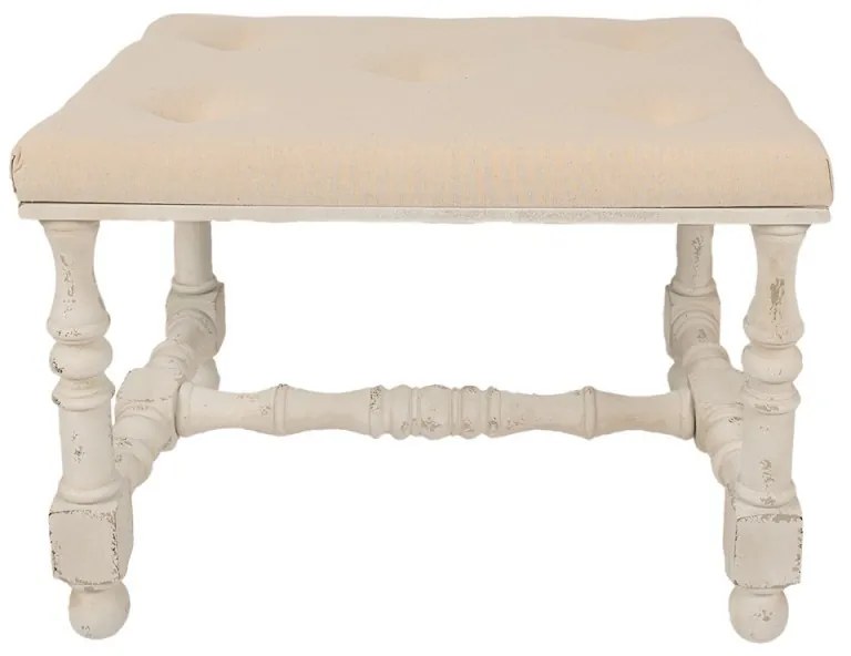 Taburet brocante, bej, stofa, 62x47x46 cm