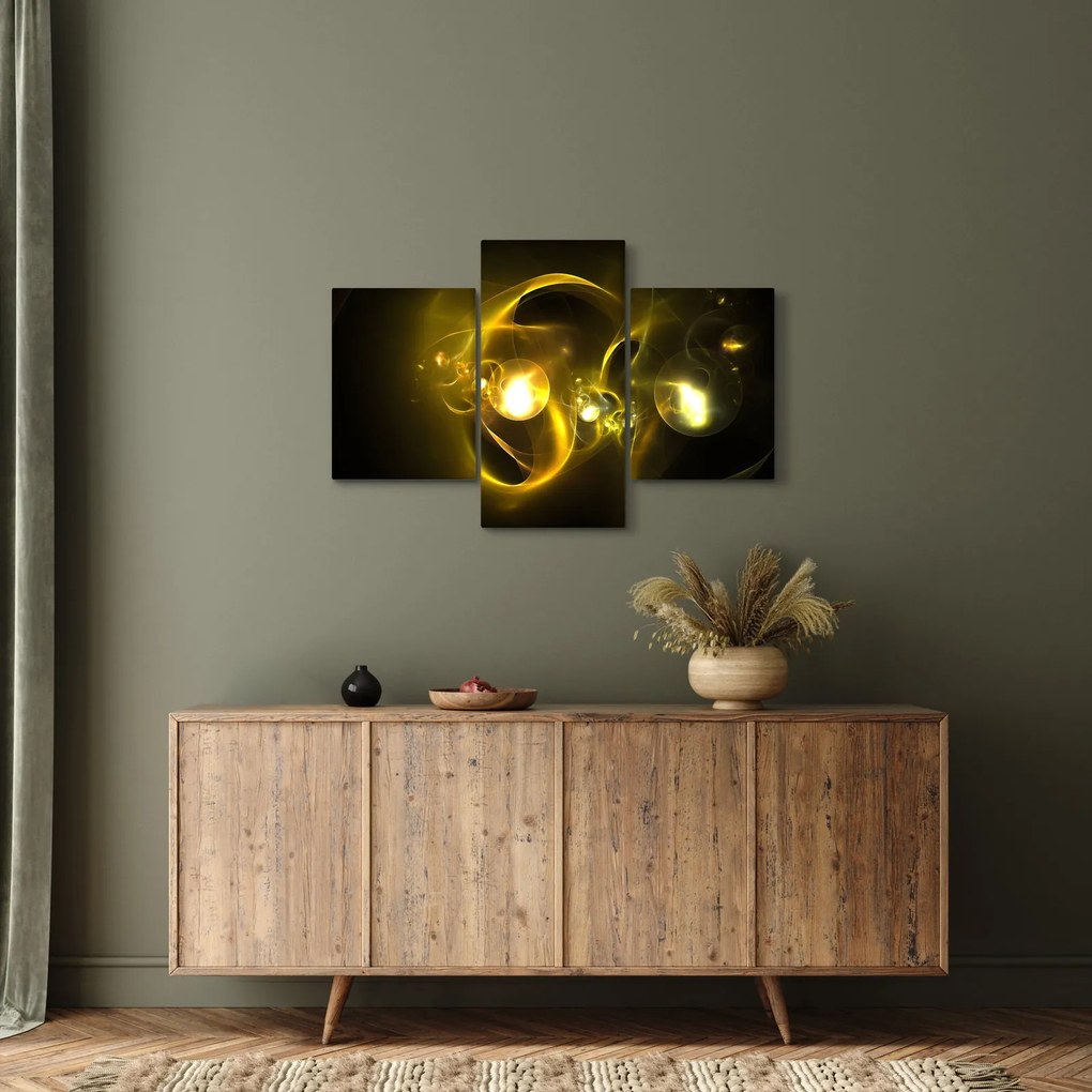Tabloul abstract cu bile galbene (90x60 cm)