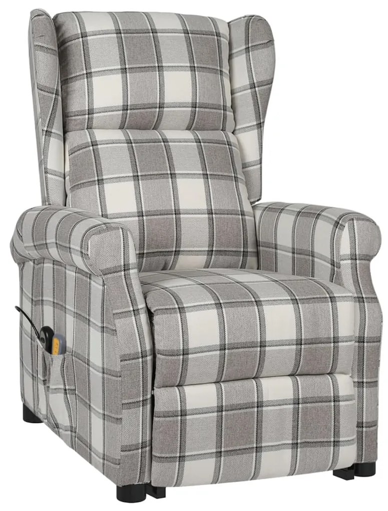 329481 vidaXL Fotoliu de masaj cu ridicare, gri, material textil