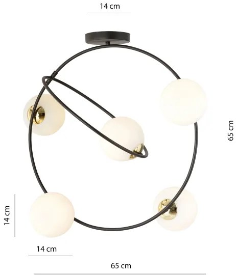 Lustră pe tijă STARDOM 5xE14/10W/230V negru/alb