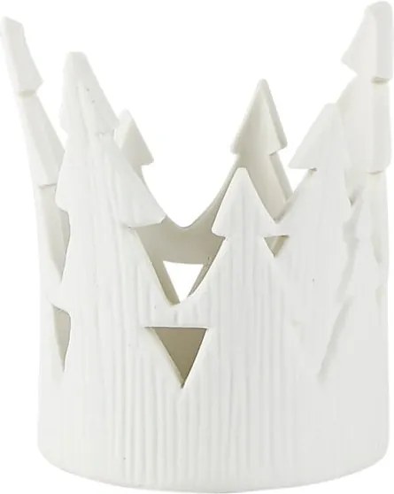 Suport lumânare din porțelan KJ Collection Ruma, 9,5 cm, alb