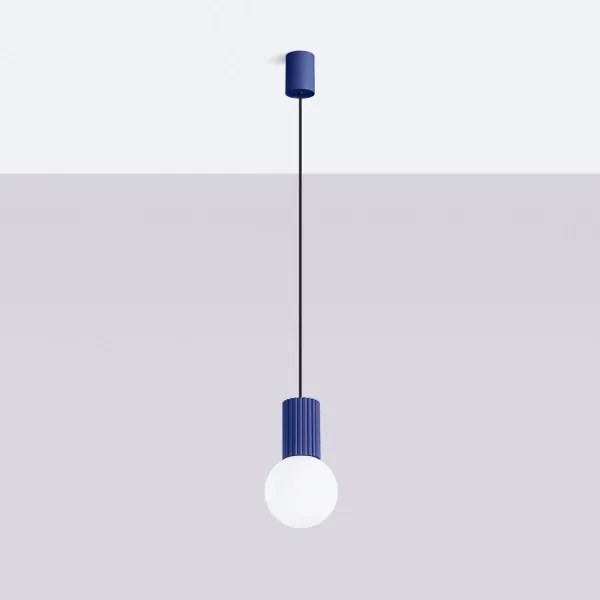 Lustră pe cablu Sollux SL.1739 HALO 1xG9/8W/230V d. 12 cm albastru
