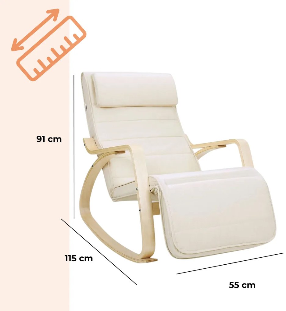 Scaun balansoar SWING, capacitate max. 150kg, 67x115x91cm, bej Jurhan