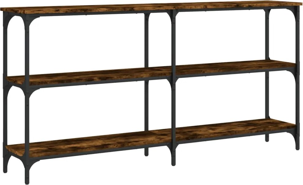 vidaXL Măsuță consolă, stejar fumuriu, 150x29x75 cm, lemn prelucrat