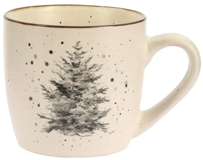 Cana ceramica, Winter Tree, crem, 325 ml