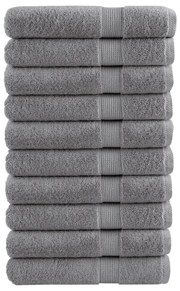 vidaXL Prosoape premium SOLUND 10 buc gri 100x200cm 600gsm