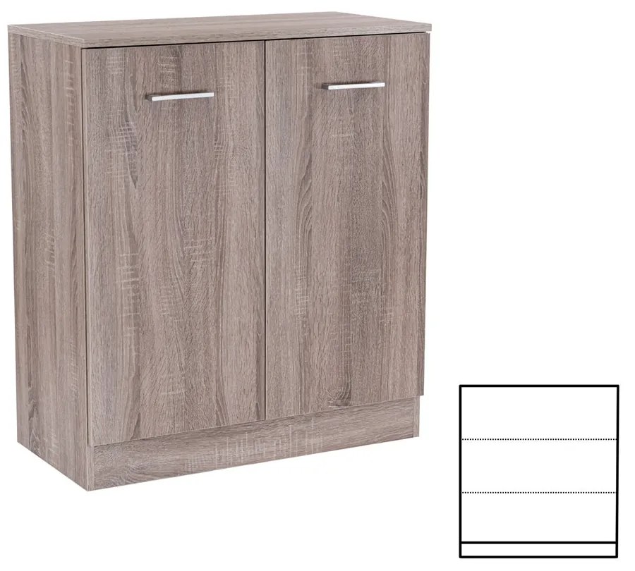 Comodă Miami cu 2 uși 80x92 cm stejar York-stejar York