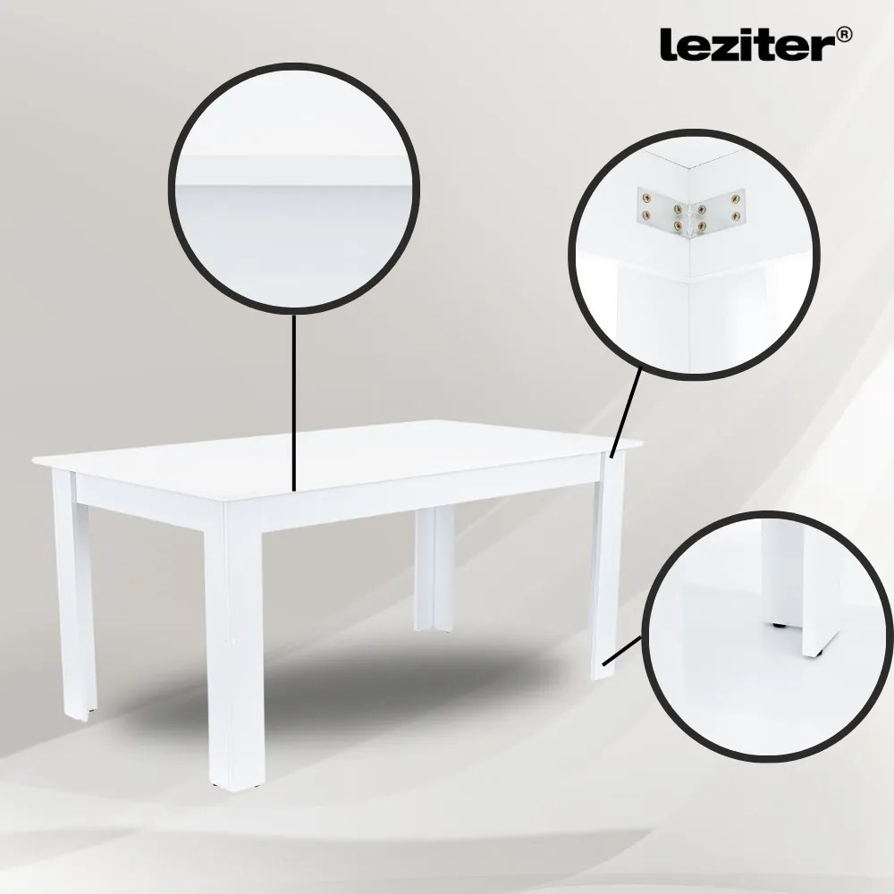 Set de masă Lola 6+1 alb-negru