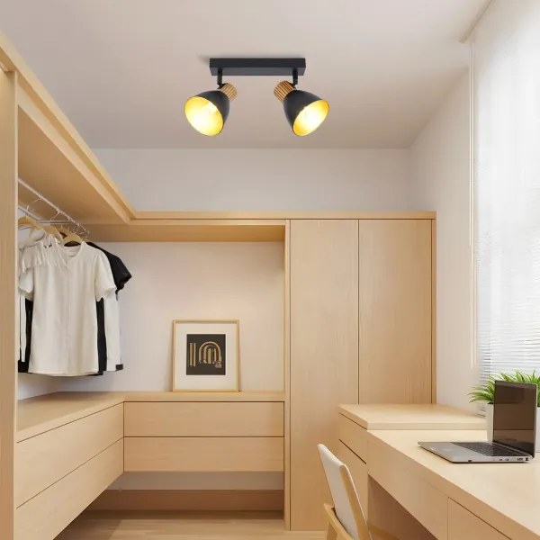 Brilagi - Spot ODENSE 2xE14/10W/230V lemn/negru