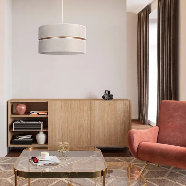 Lustră pe cablu Duolla DUO 1xE27/15W/230V d. 40 cm alb/auriu