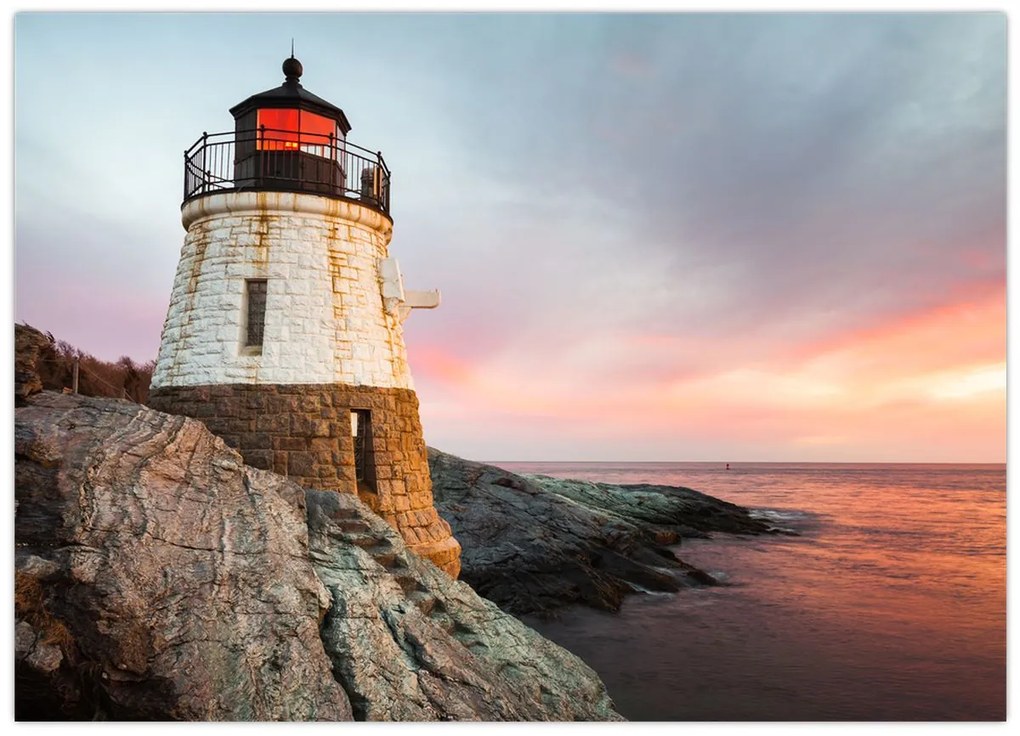 Tablou pe sticlă - Farul Castle Hill (70x50 cm)