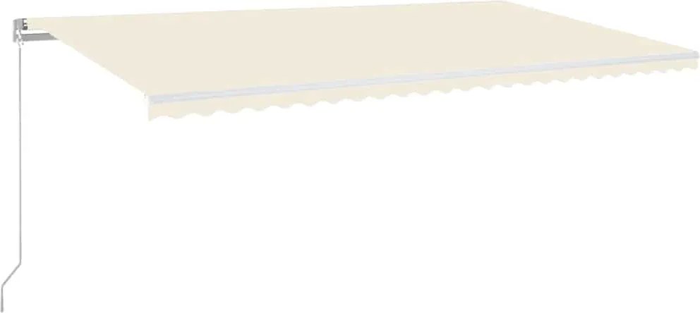 vidaXL Copertină retractabilă manual cu LED, crem, 600x300 cm