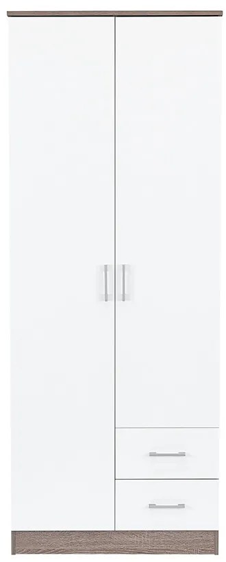 Dulap Miami 80x205 cm alb-stejar York