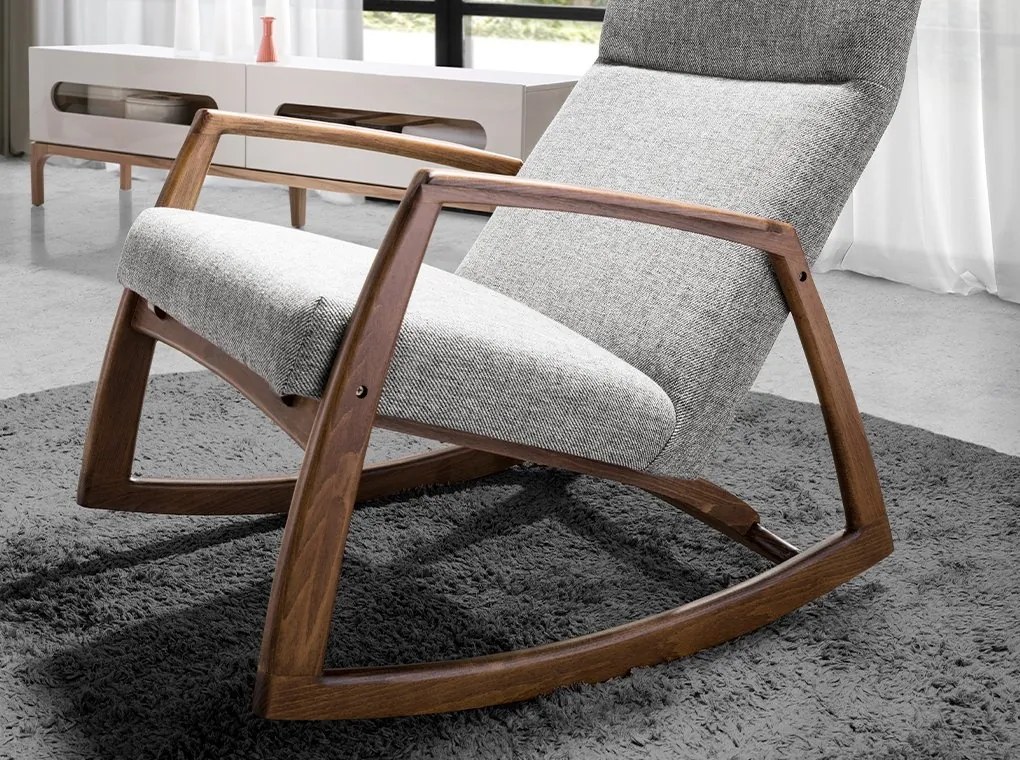Fotoliu balansoar stil avangardist Rocking Chair gri