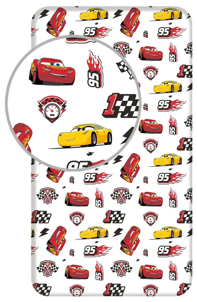Disney Mașini McQueen cearșaf cu elastic 90x200 cm