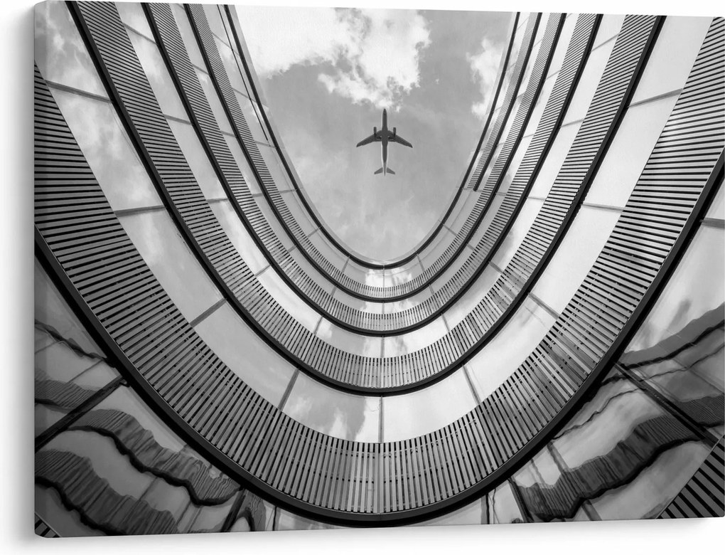 Tablou - Avionul deasupra clădirii (70x50 cm)