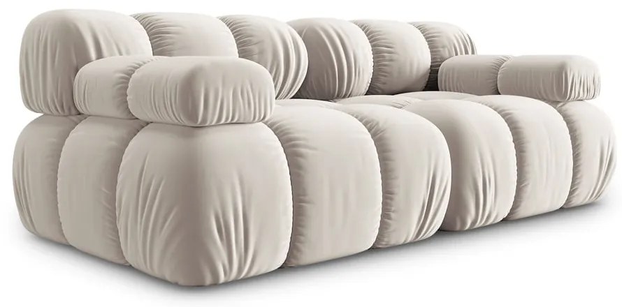 Canapea modulară bej cu tapițerie din catifea 188 cm Bellis – Micadoni