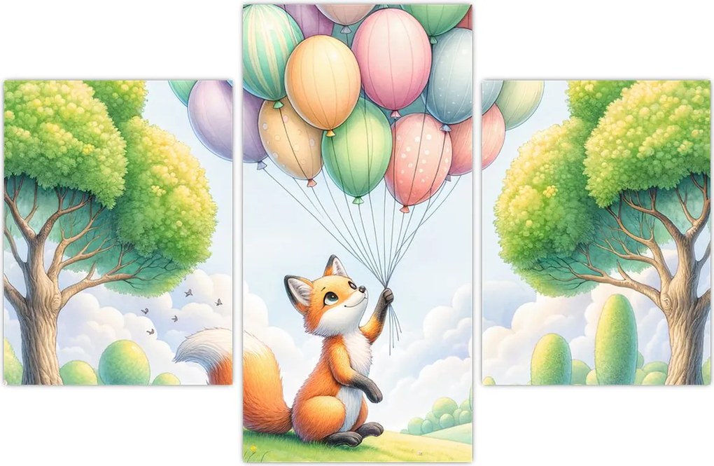 Tablou – Vulpe fericită (90x60 cm)