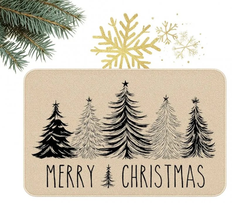 Pres pentru Craciun BLACK FOREST 60x90 cm, bej