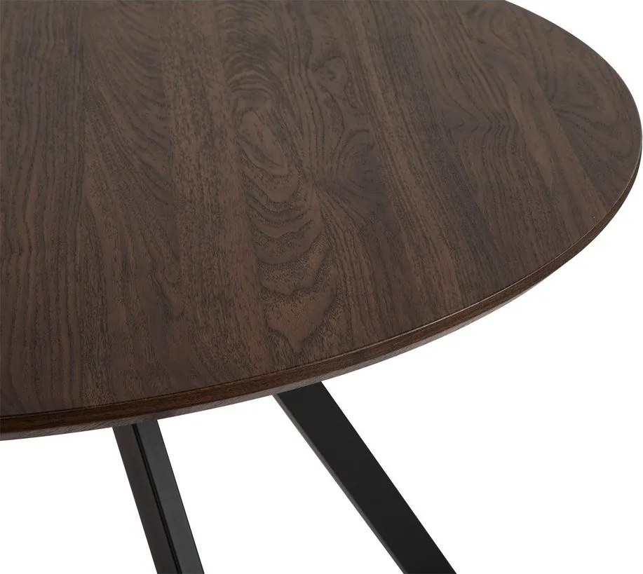 Masă de dining rotundă cu aspect de lemn de nuc ø 120 cm Rivo – Bonami Essentials