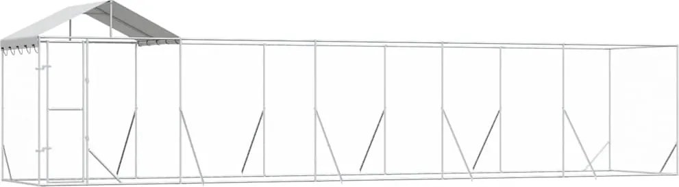 vidaXL Padoc exterior cu acoperiș argintiu 10x2x2,5 m oțel galvanizat