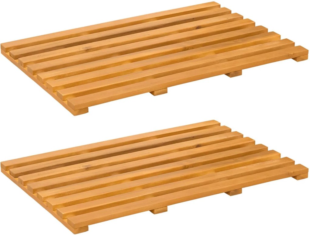 vidaXL Covoraș de baie Simplu Maro 100 x 53 cm lemn