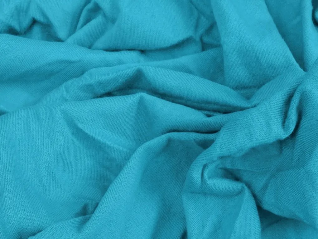 Cearsaf Jersey cu lycra turcoaz 90 x 200 cm