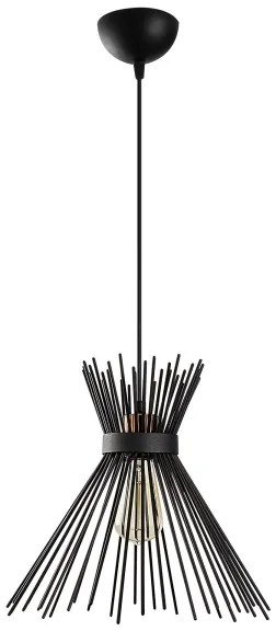 Lustră pe cablu KIRPI 1xE27/40W/230V neagră