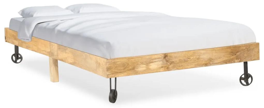 285912 vidaXL Cadru de pat, 120 x 200 cm, lemn masiv de mango
