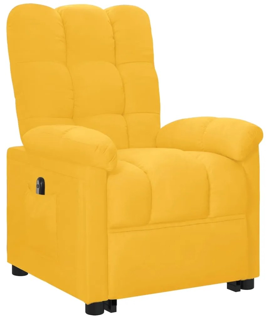 3100351 vidaXL Fotoliu rabatabil cu ridicare, galben, material textil