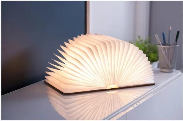 Veioză cu LED Gingko Large, formă de carte, maro