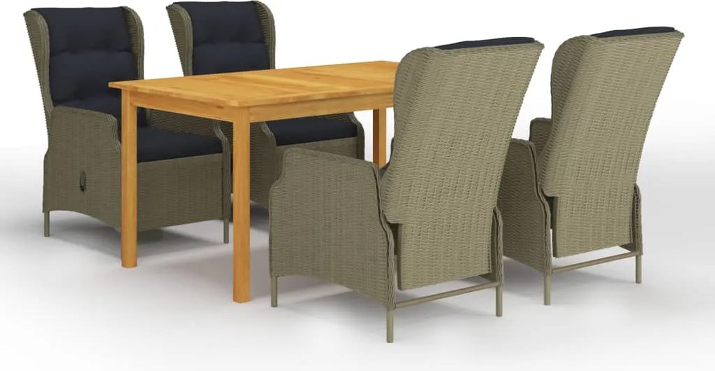 vidaXL Set mobilier de grădină, 5 piese, maro