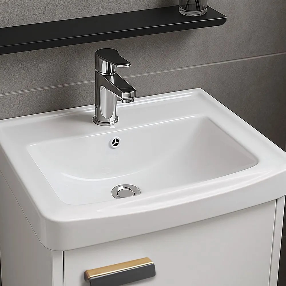 Set mobilier de baie cu lavoar Molly 40cm White