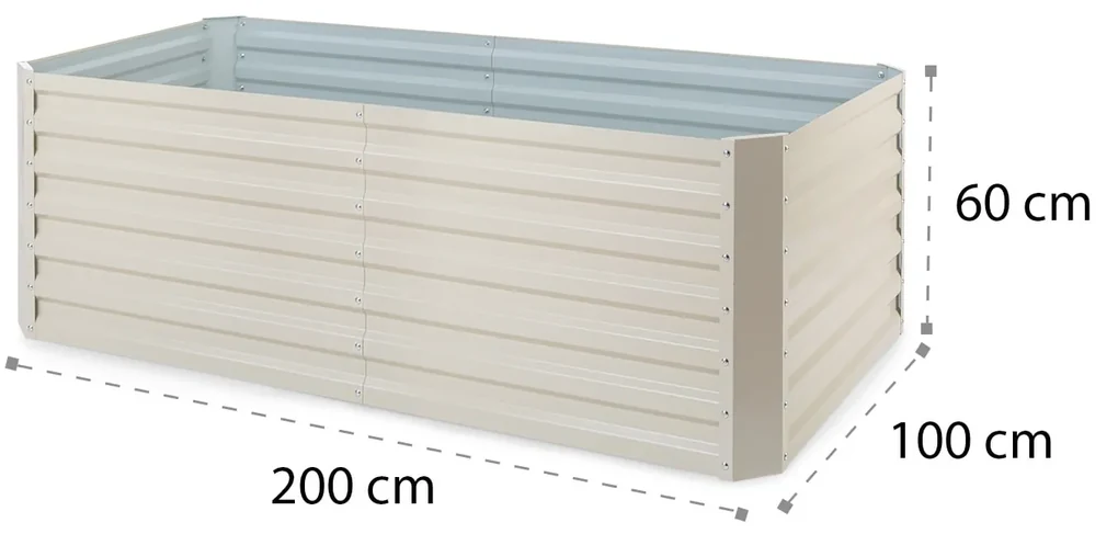 High Grow Straight, ghiveci ridicat, 200 x 60 x 100 cm, 1200 l, oțel