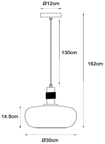 Lustră pe cablu Lucide 45408/30/62 ILONA 1xE27/40W/230V d. 30 cm negru/bej