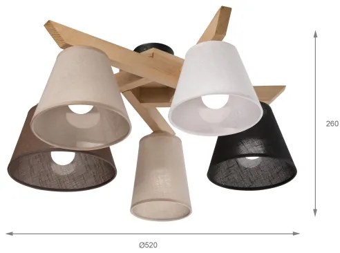 Lustră aplicată Brilagi ANTHONY 5xE14/40W/230V stejar