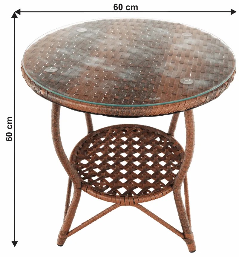 Set de grădină rattan 1+2, JARUB, maro