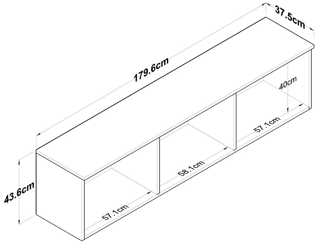 Dulap de perete Povipe 3 (alb). 1094277