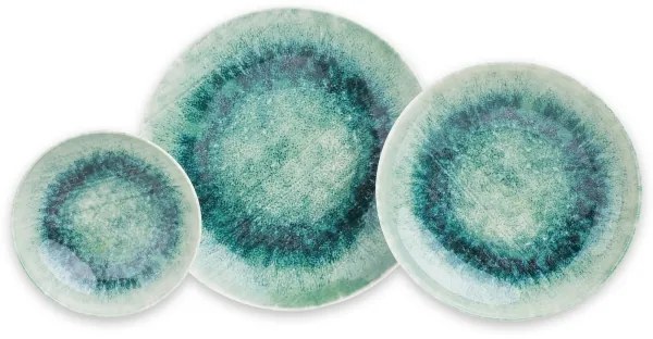 Set de veselă din porțelan, 18 piese, albastru